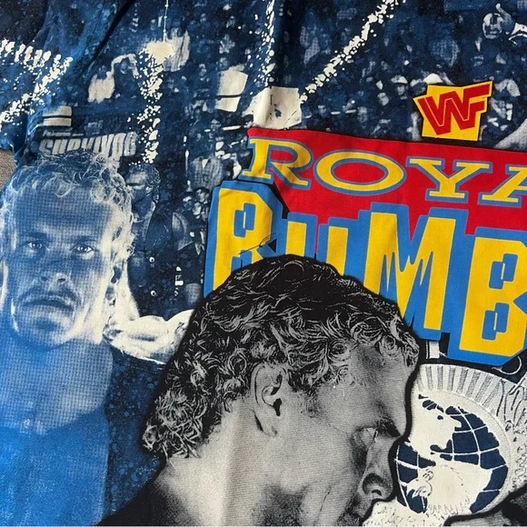 WWE Men's Shawn Michaels vs Sycho Sid Royal Rumble AOP Vintage Shirt Size 2XL